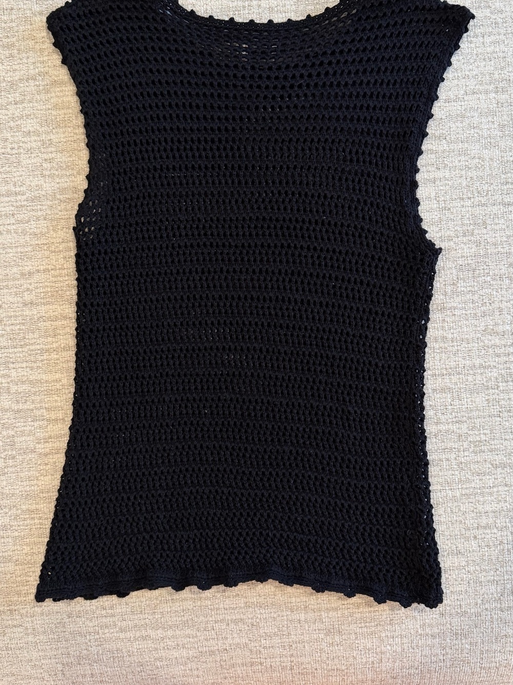 Wilfred Black Crochet Tank Top